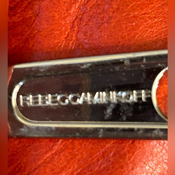 Rebecca Minkoff Small Red Leather Crossbody Bag Silver Chain Strap - Picture 4 of 9